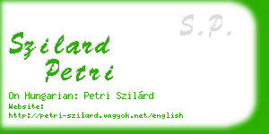 szilard petri business card